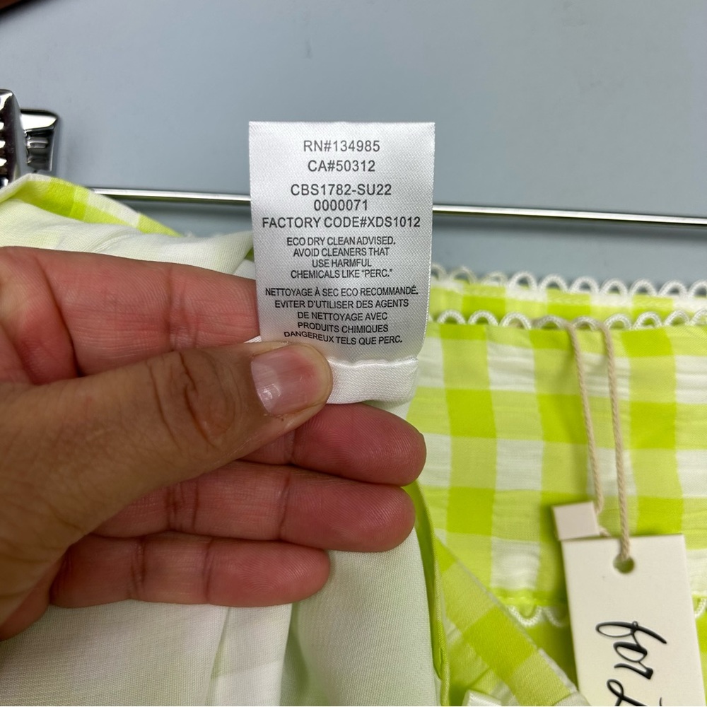 For Love And Lemons Maureen textured gingham mini skirt princess Seam slits 1X - Picture 11 of 12